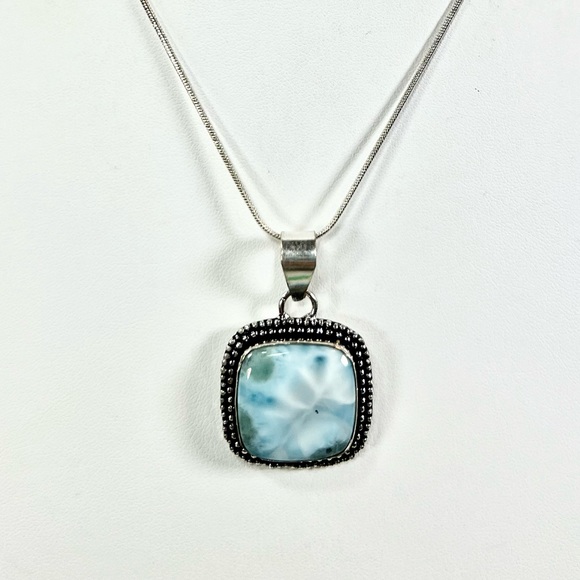 Jewelry - Larimar 925 Square Gemstone Pendant